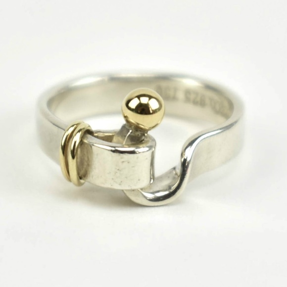 Tiffany & Co. Jewelry - TIFFANY & CO Sterling Silver/18k Gold Ring 6.5 (p)